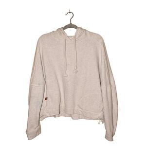 FREE PEOPLE MOVEMENT $98 Slouchy Criss Cross Hoodie Light Heather Gray Medium